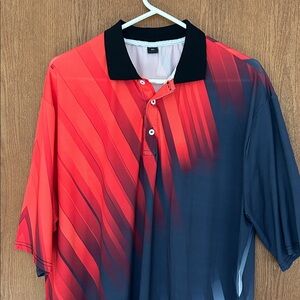 Men's Red & Navy Polo Shirt - Athletic Mesh size is more like 3X